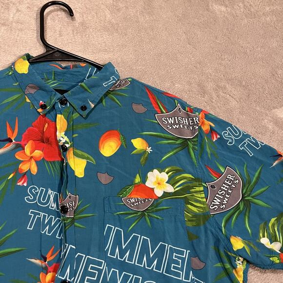 Strata Shirt Mens Medium Swisher Sweets Summer Twist Hawaiian Button Up Promo - Picture 3 of 8
